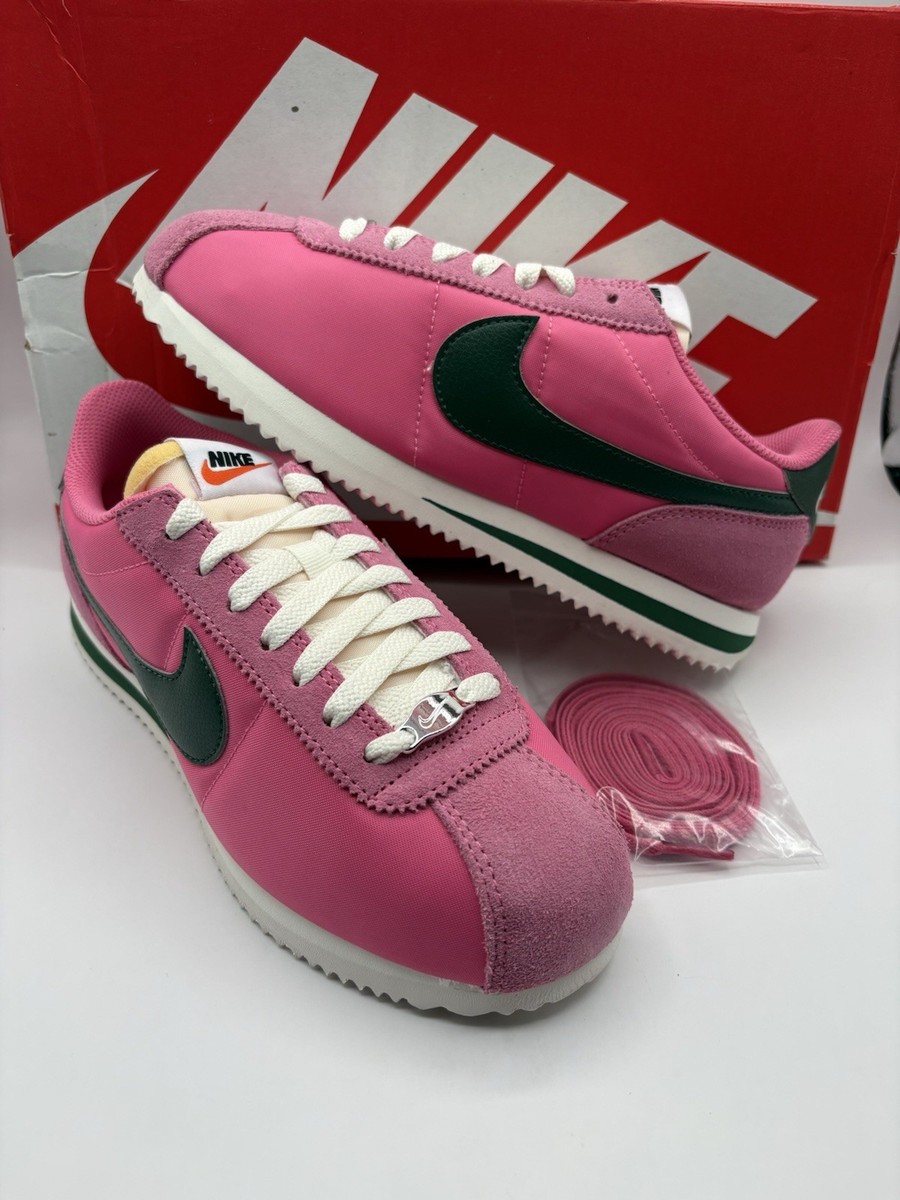 nike cortez womens pink and white