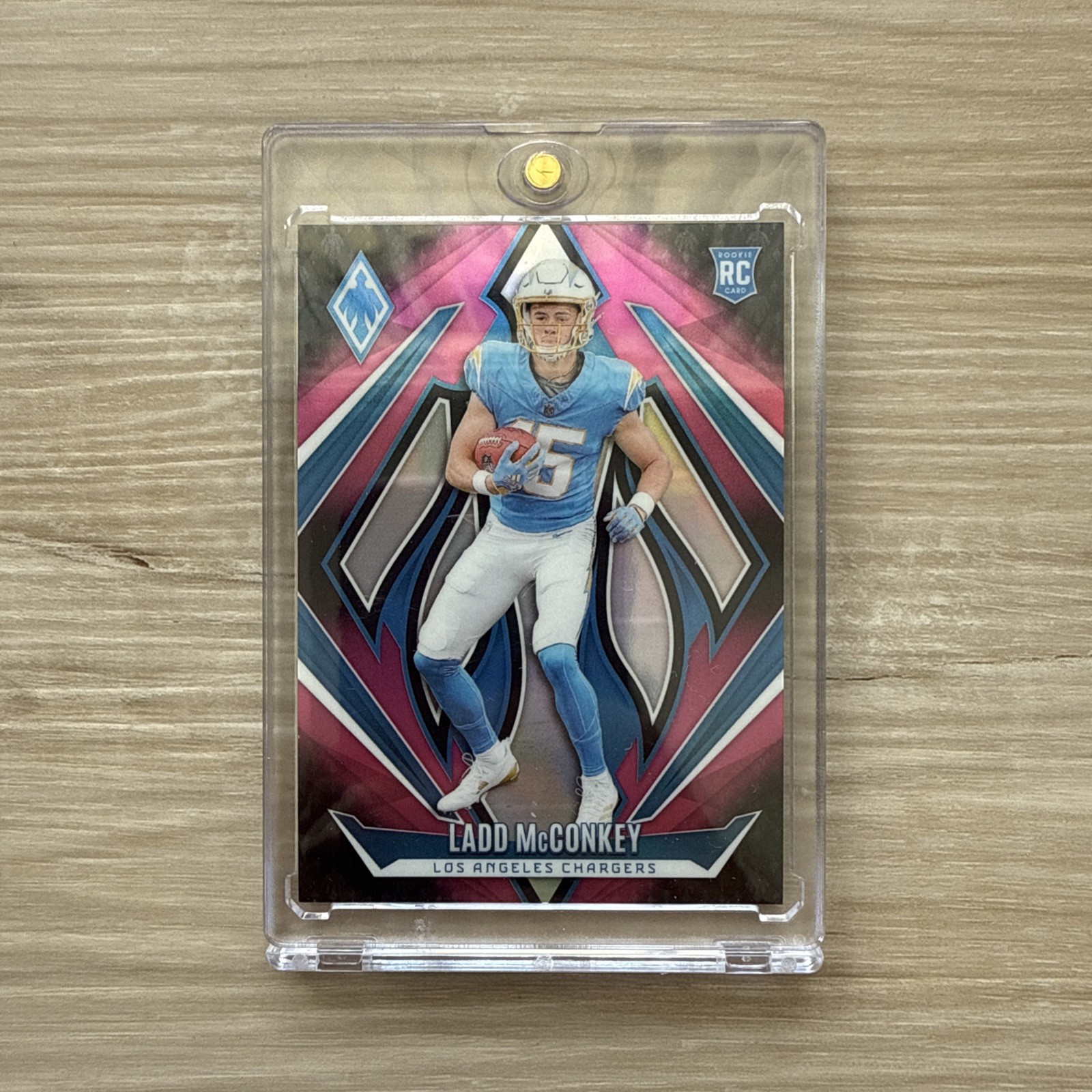 2024 Panini Phoenix Pink Fade #216 Ladd McConkey RC Rookie 04/88 Chargers