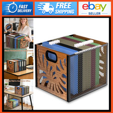 Wood File Box - Hanging File Organizer Storage Bin for Letter Size Files