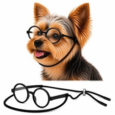 G015 Dog Cat Pet Costume Glasses Goggles for Small Breeds up to 15lbs Round ...