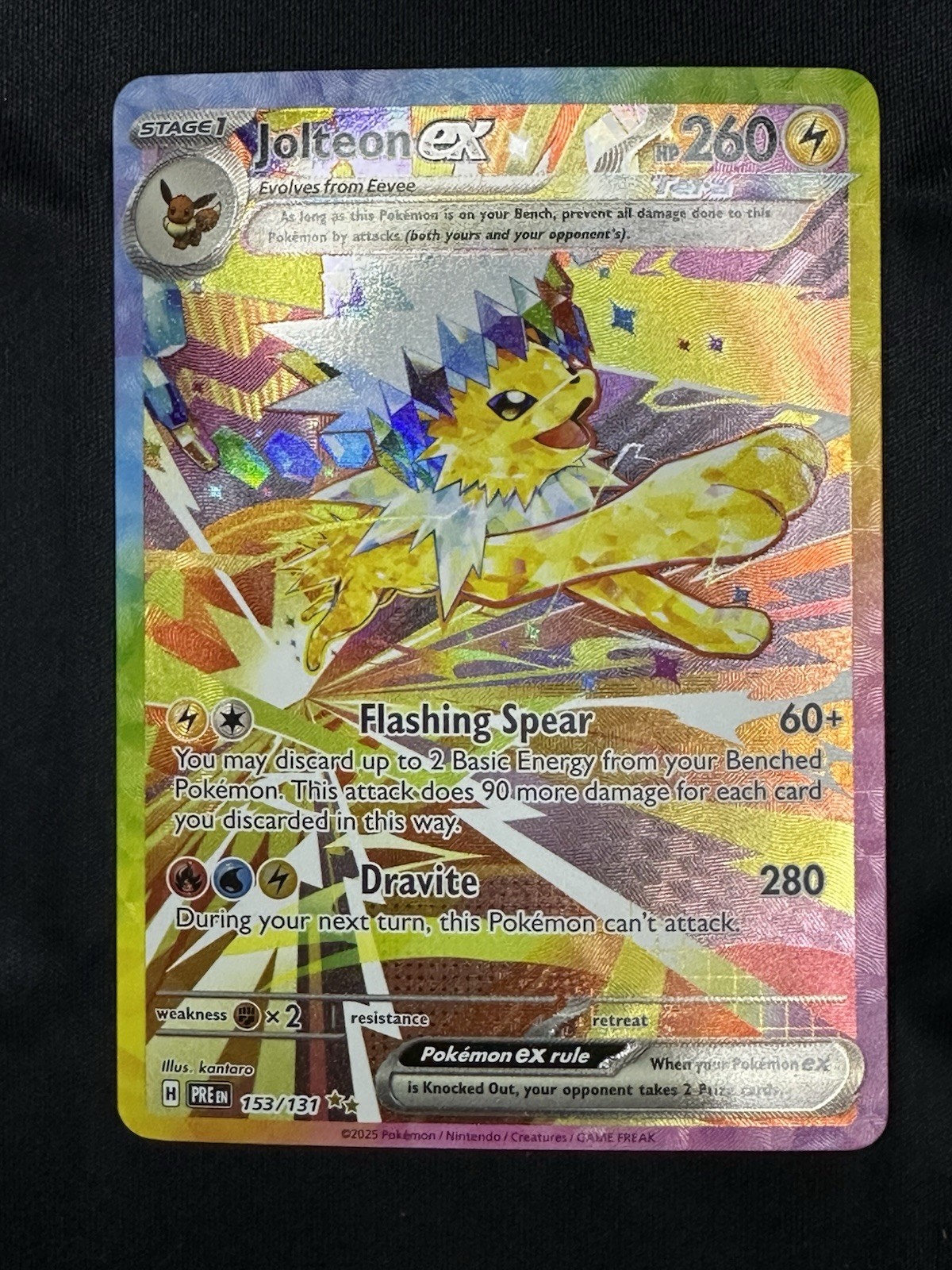 Pokemon Prismatic Evolutions Jolteon ex 153/131 Special Illustration Rare SIR NM