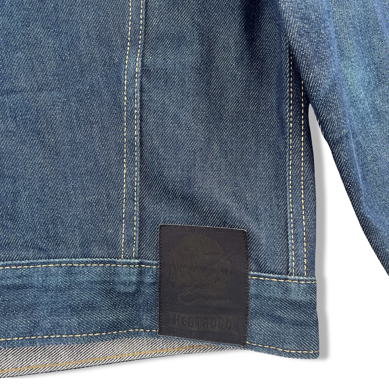Hebtroco Lucky13 Selvedge Denim Jacket Men's Medium Navy image 11