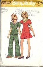 SIMPLICITY 5943 GIRLS PRINCESS SEAM TOP FLARED SKIRT CUFFED PANTS PATTERN 8OR12