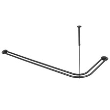 Utopia Alley 72x31.7 in. Rustproof Alu Double L Shower Curtain Rod w/ Hooks