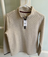 NEW J Crew Crewcuts Boys Size L Large 10-11 Quilted Sweater Pullover Beige 79