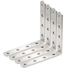 WEBI L Brackets Corner Bracket,90 Degree Stainless Steel Corner Brace- 4 mm T...