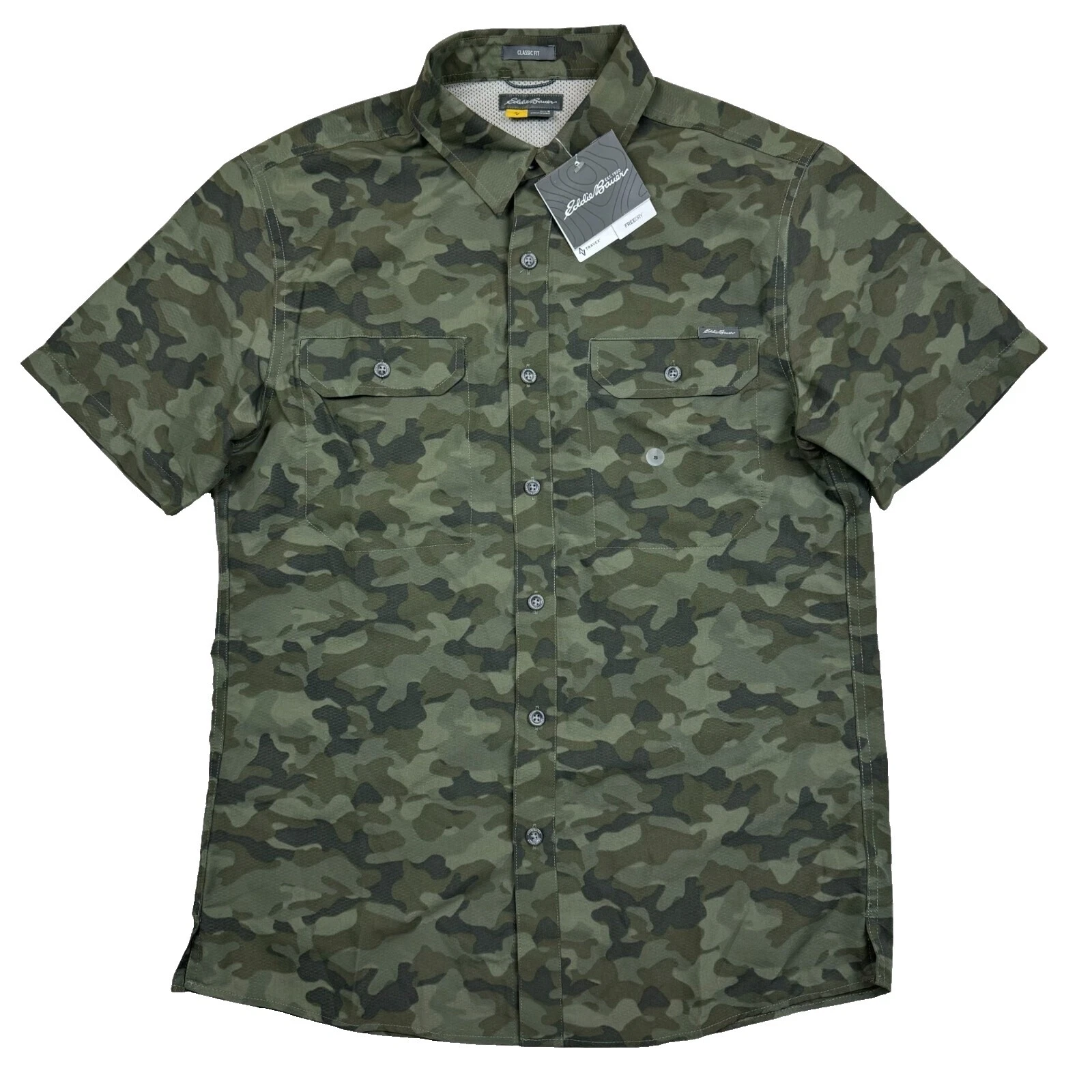 Tamaño Regular Camuflaje Eddie Bauer Informal Con Botones camisas para hombres