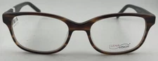 CLEAR VISION QUINN GLASSES BROWN HORN FRAMES 54-18-140 WOMENS EYEGLASSES
