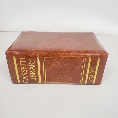 Vintage Cassette Audio Tape Library Book Style Case Holder Brown Gold. Pls read - Picture 4 of 13