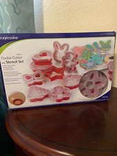 24 Piece Progressive Baker's Holiday Cookie Cutter with 12 Stencil Set. NEW