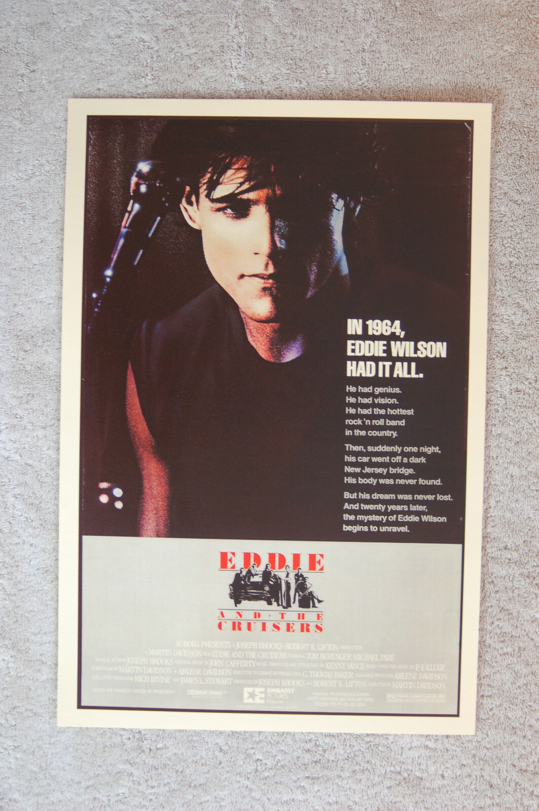 Eddie and the Cruisers Vintage Lobby Card Movie Poster
