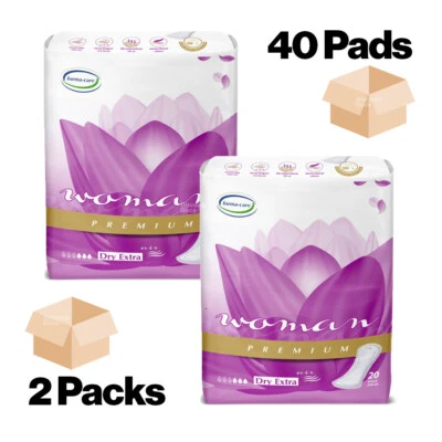 INCONTINENCE PADS Lady Extra Premium Dry Forma-care Women 40 Pads (2 Packs)