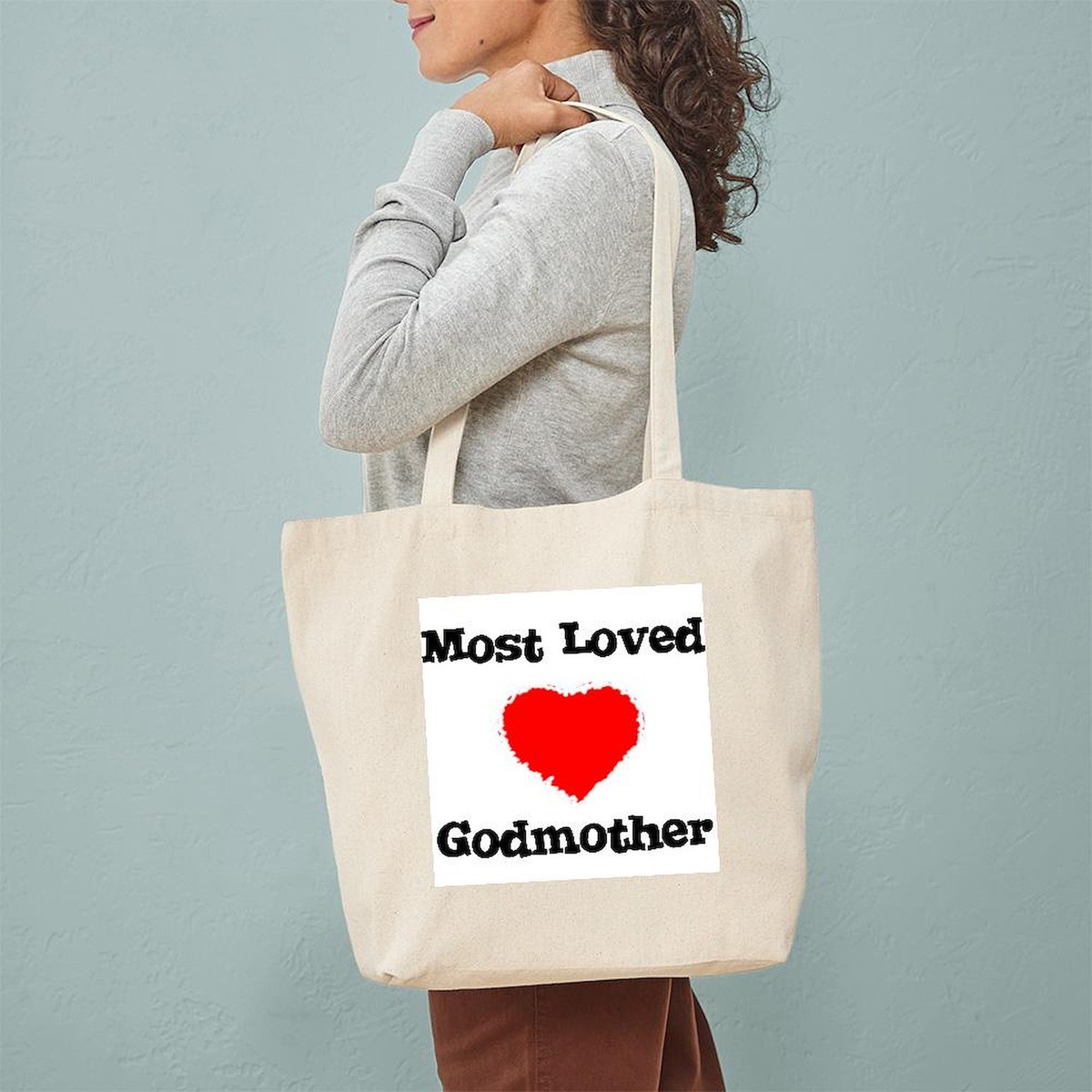 CafePress Special Godmother Natural Canvas Tote Bag - Reusable Shopping Bag, Two Sizes Available