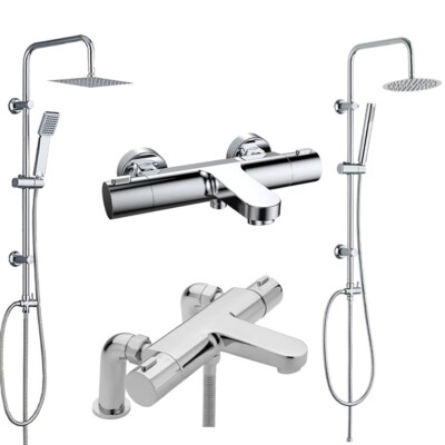 Chrom Thermostat Badezimmer Badewanne Dusche Mischbatterie mit Kits