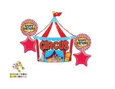 Circus Tent 5 Piece Balloon Bouquet Birthday Party Decorations With Stickers
