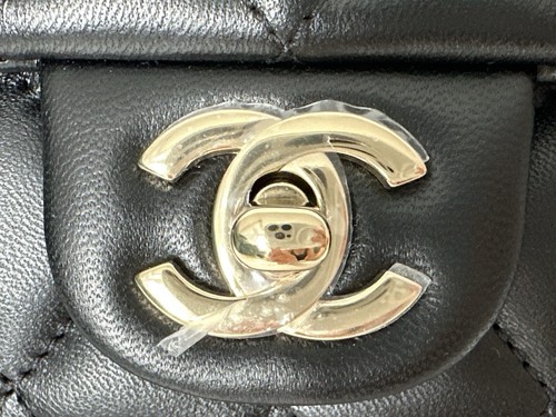CHANEL CLASSIC EXTRA MINI RECTANGLE BLACK LAMBSKIN LEATHER CROSSBODY BAG GOLD HW - Picture 15 of 24