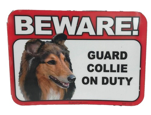 Collie Hundeschild – Alu-Warnschild 20x14 Cm Mit Lassie Motiv Für Tür & Garten, Witterungsbeständig