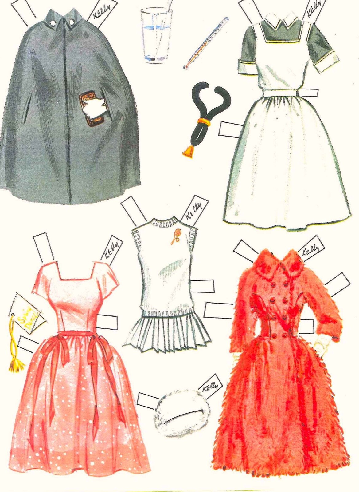 VINTAGE UNCUT 1964 NURSES THREE PAPER DOLLS HD~LASER ORG SZ REPRODUCTION~LO PR 