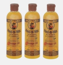 3 Howard FEED N WAX Wood Polish Conditioner Clear Beeswax Orange Oil 16 oz