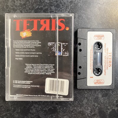 Rare Mirrorsoft Tetris Vintage 1987 Commodore C64 Game Cassette