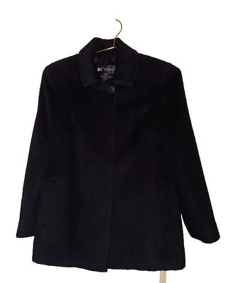 Women's New Black Wool Blend Short Coat Size M