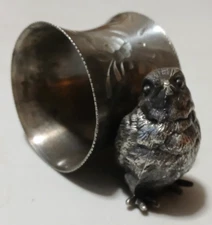 Antique Rogers Silver Plate Bird Silver Plate Napkin Ring Holder. Needs Cleaning