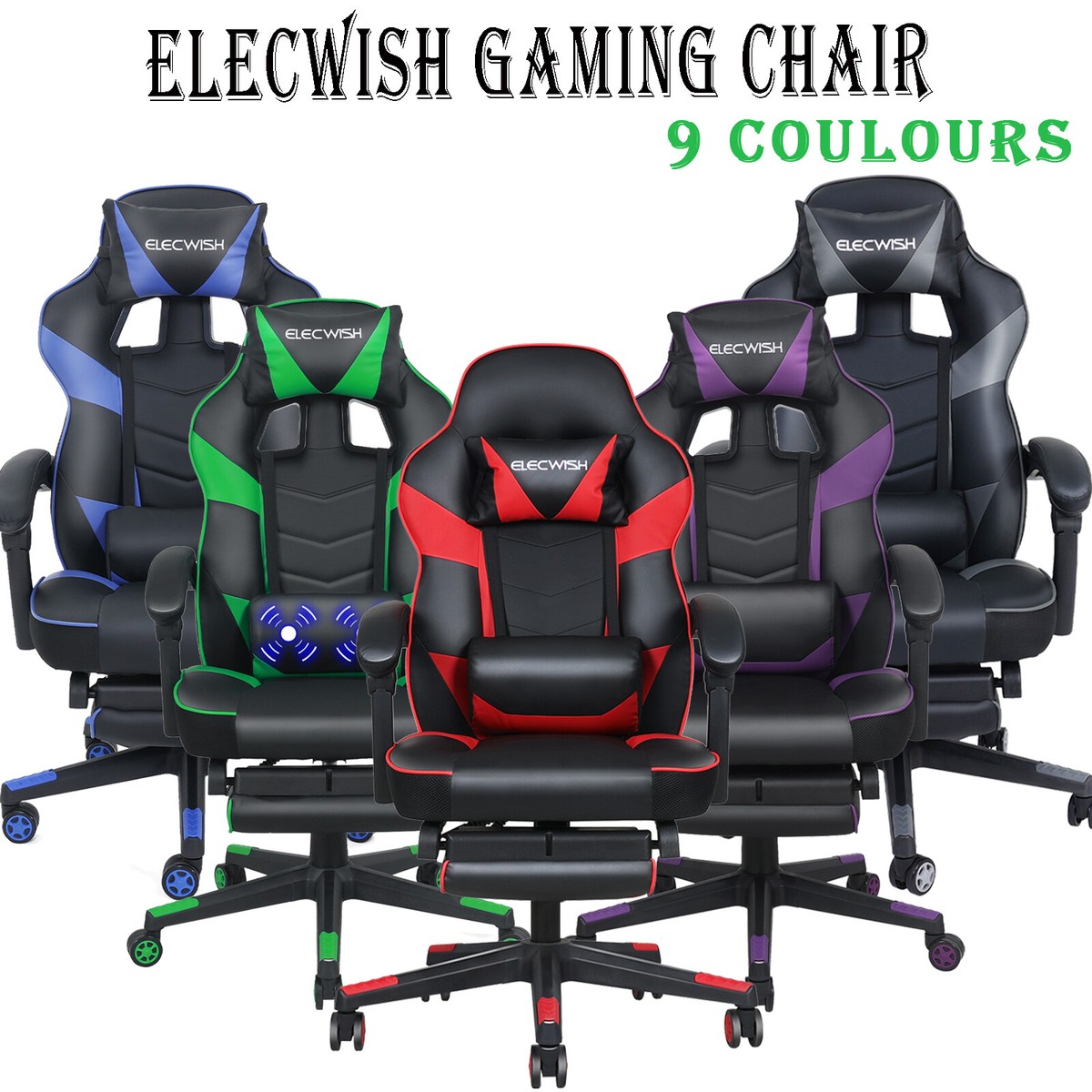 Luxury Executive Massage Gaming Chair Computer Swivel Recliner