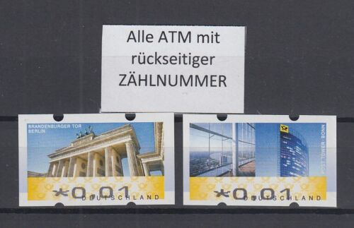 Cajero automático Alemania Mi.-N.o 6-7 Berlín/Bonn cada uno cajero automático 0,01 ** con número de conteo - Imagen 1 de 1