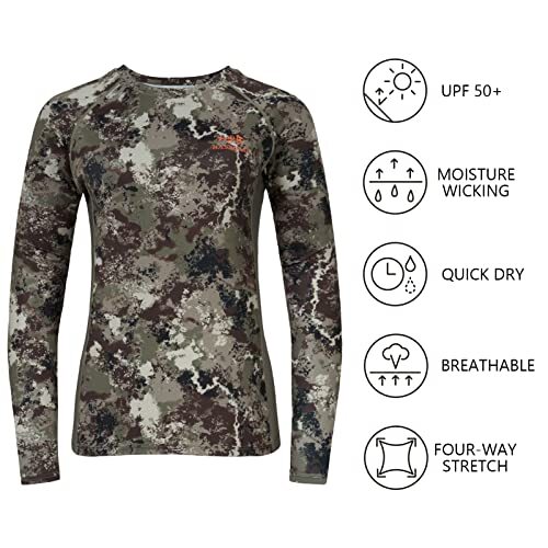 Women’s Camo Hunting Shirt Long Sleeve UPF 50+ Sun XLarge Grunge Camo