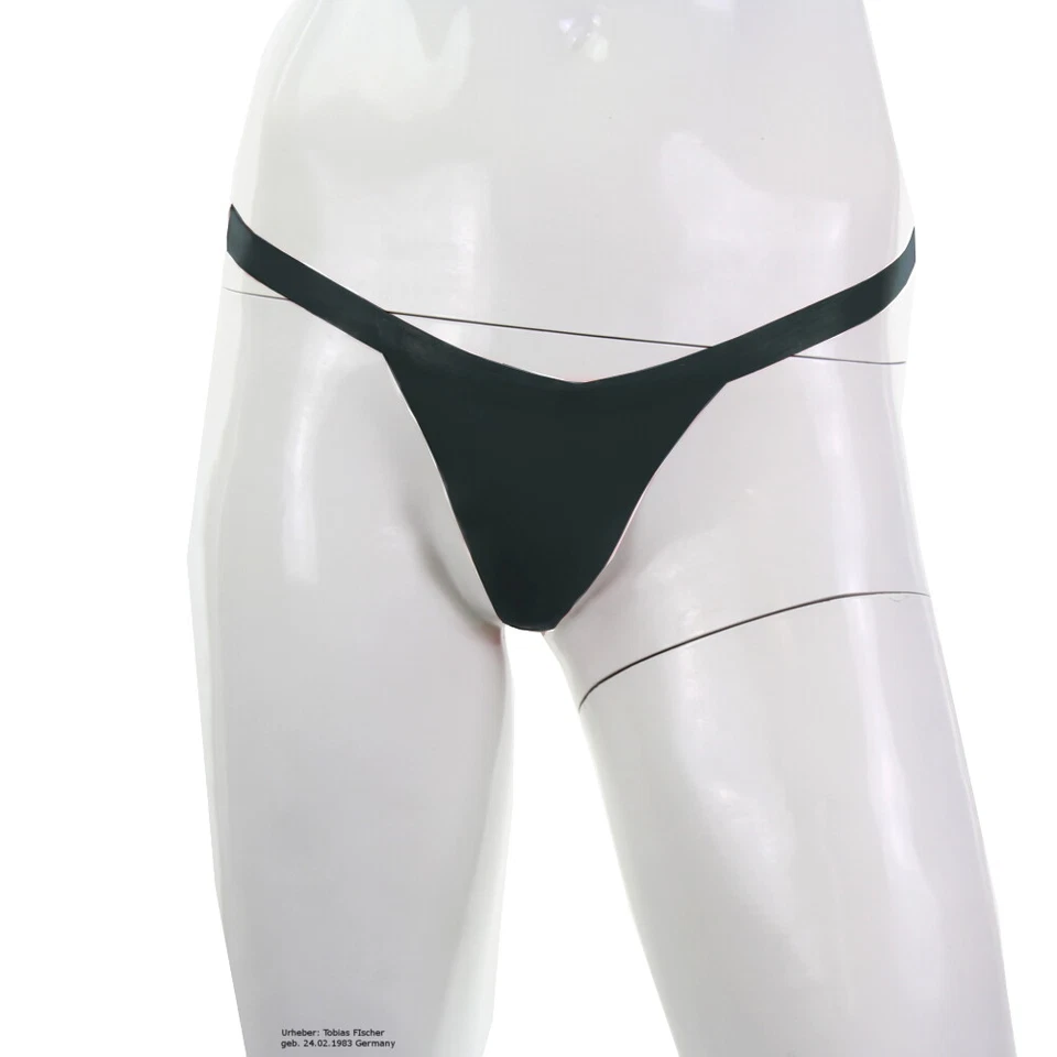 LatexDreamwear – Latex Damen String Tanga schwarz Stringtanga Stärke 0,4  - Bild 2 von 4