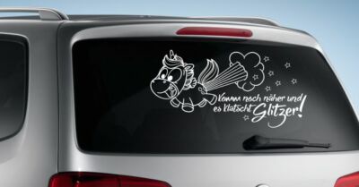 AUFKLEBER Auto Tattoo Car Style Einhorn Trend Einhornstaub klatscht GLITZER  121
