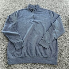 Ralph Lauren Chaps Sweater Men  s XL Blue 1/4 Zip Knit Pullover Long Sleeve
