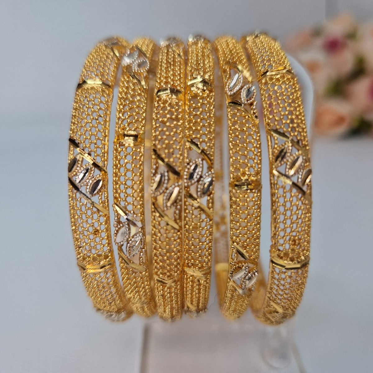 Indian Pakistani Piece real Gold look Bangles Set In UK