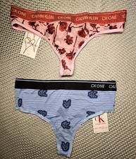NWT Calvin Klein Women's Thong 2 Pieces, Small MSRP 42.00 Rare Designs