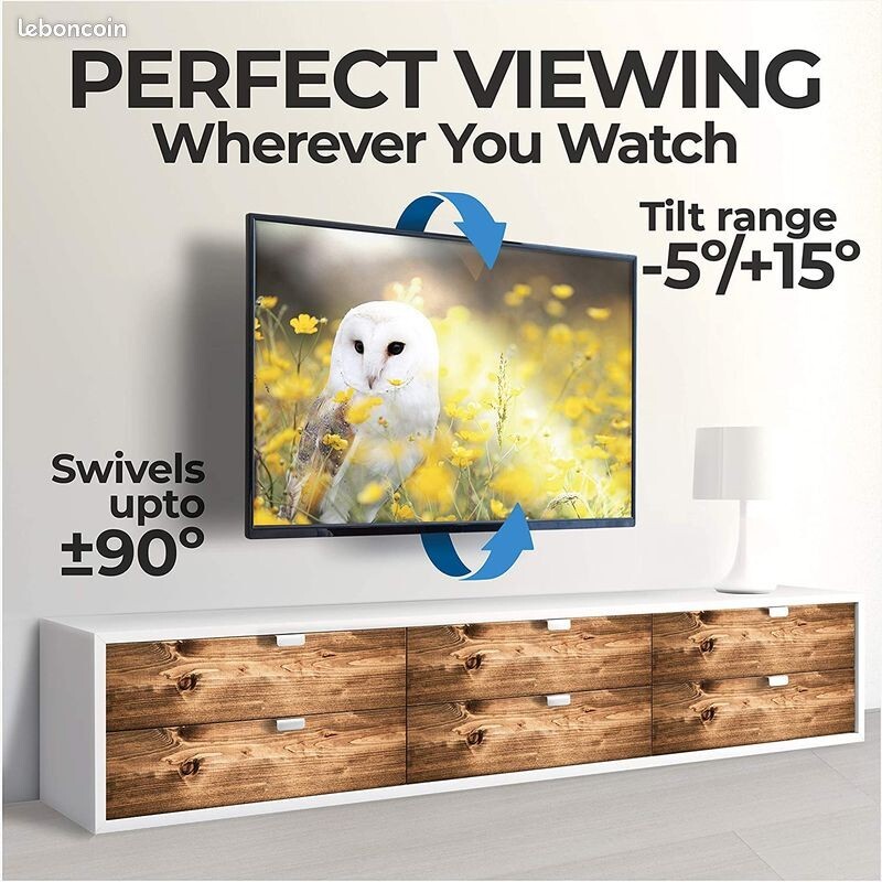 Support TV orientable 75-110 pouces pour salon et home cinéma