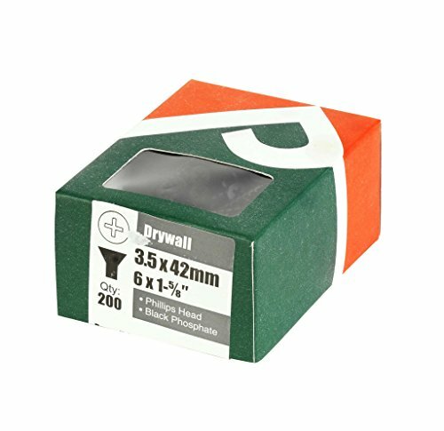 Шуруп для гипсокартона Forgefix 200DWS42 с крестообразной головкой и стеклярусом с односторонней резьбой - Черный