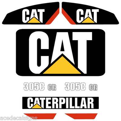 CAT 302 303 304 305 Decals Stickers Mini Excavator Kit