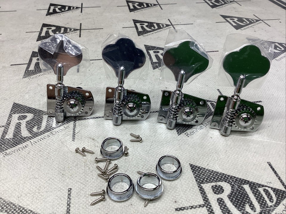 Fender MIM Bass Guitar Tuners Tuning Machines Keys Pegs Chrome Inline