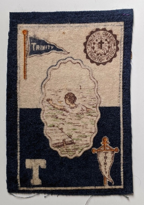 tobacco B33 sport felt rug pennant college university cigarette TRINITY SWIMMER