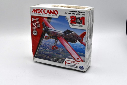 Meccano Engineering & Robotics Metal 2 in 1 Stunt Plane Model Kit 78 pezzi completo - Foto 1 di 4