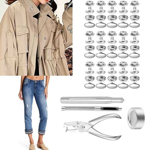 Button Fastener Snap Fastener Kit Accessories Leather Craft Marine Grade - Picture 3 of 19