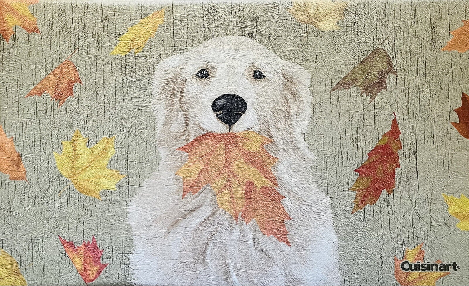 Cuisinart Anti-Fatigue Kitchen Mat 18x30 Inches Fall Foliage with Dog Design