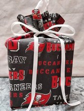 NFL Tampa Bay Buccaneers on Blk cotton fabric, handmade, square tissue box cover
