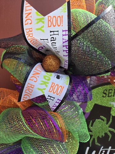 Deco MESH Halloween Wreath - Picture 2 of 3