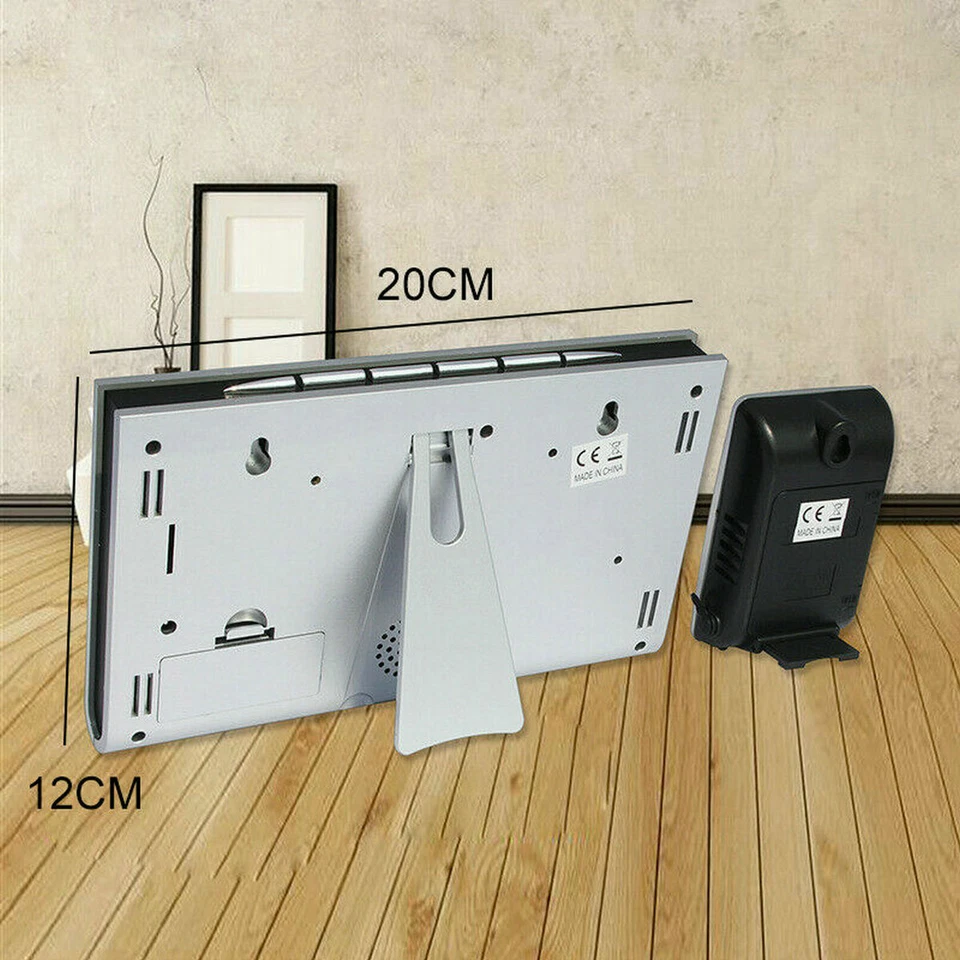 Wireless Weather Color Station Forecast Alarm Clock Temperature w/Outdoor Sensor - Image 4 of 4