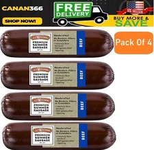 Premium Summer Sausage, 100% Natural Meat, Charcuterie Ready to Eat High Protein