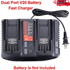 Dual Port 20V Fast Charger for Craftsman 20V MAX Lithium Battery CMCB202 CMCB204