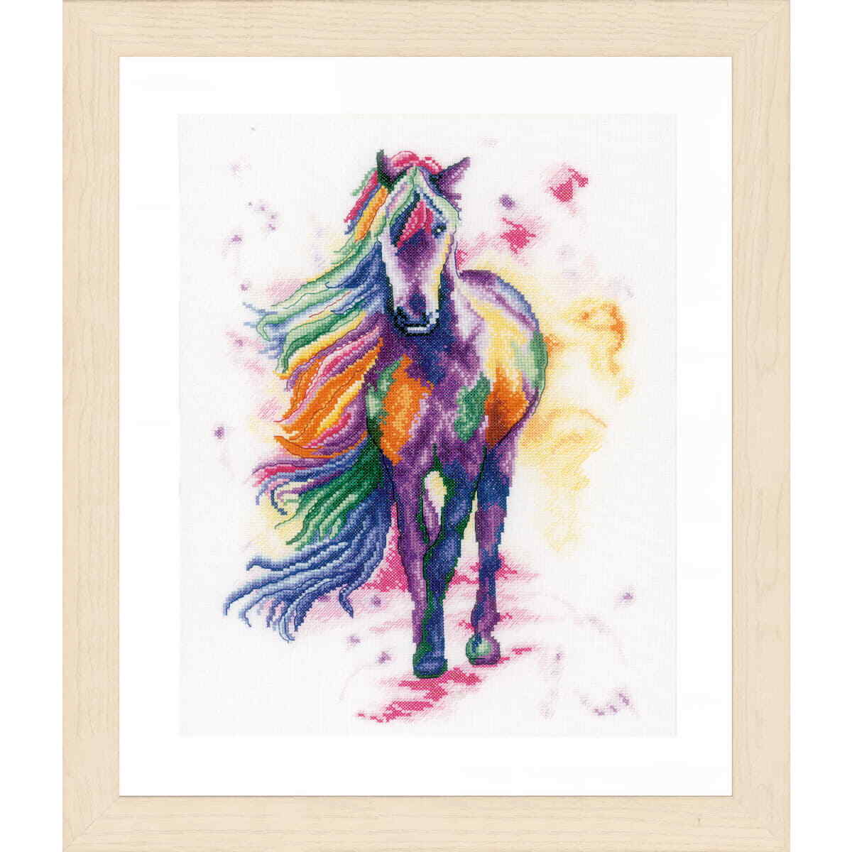 Lanarte counted cross stitch kit ""Animals, Walk in rainbow colours"", 29x40cm, DI