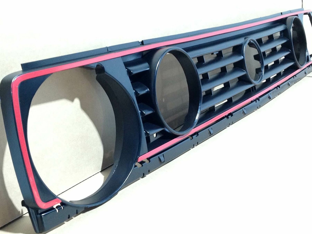 Twin Headlight Radiator Grill Red Trim Strip Grille New Part for