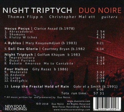 SMITH / DUO NOIRE - NIGHT TRIPTYCH NEW CD